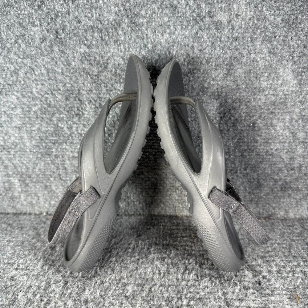 Crocs Flip Flop Sandals Toddler Kids 11 Gray Slingback Comfort Beach - Picture 6 of 10